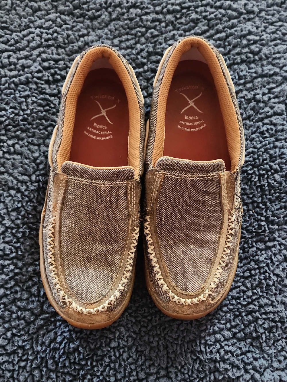Twisted X Tan Brown Woven Slip-On Loafers